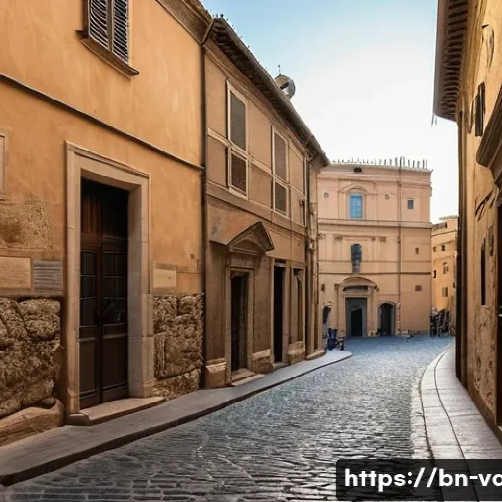 바티칸 시국과 도미니크 수도회 - **Vatican City's Historic Alleys and Art:**
    A picturesque, narrow cobblestone alleyway in Vatica...