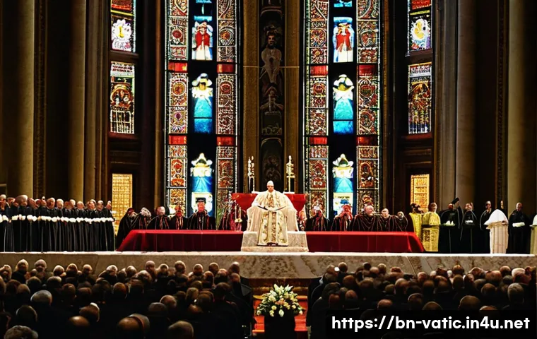바티칸 시국 제2차 세계대전 중 역할 - A solemn and detailed scene of Pope Pius XII delivering a peaceful address inside the ornate Vatican...