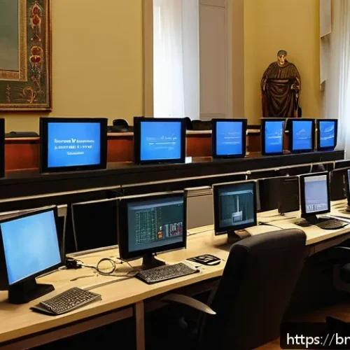 바티칸 시국의 대중 매체 대응 - A serene and dignified Vatican media office scene illustrating the core values of truth, ethics, and...