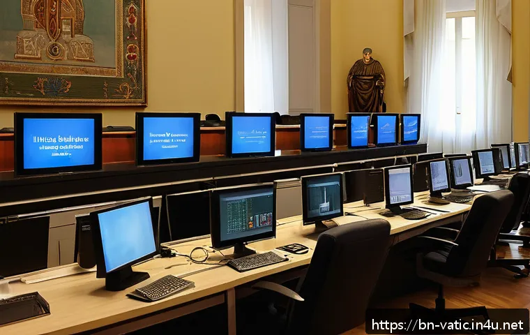 바티칸 시국의 대중 매체 대응 - A serene and dignified Vatican media office scene illustrating the core values of truth, ethics, and...